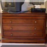F49. Grange Furniture 3 drawer dresser. 31”h x 47”w x 20”d 